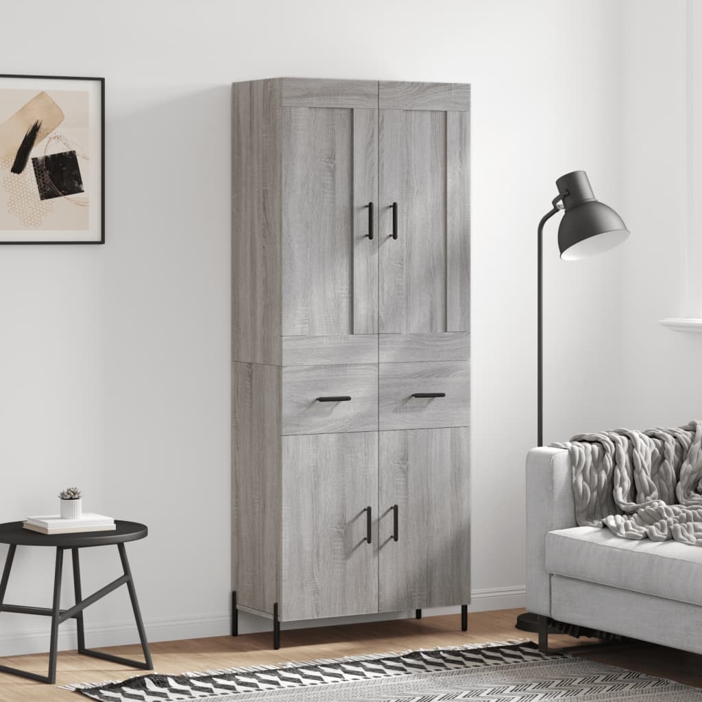 Image Buffet haut Sonoma gris 69,5x34x180 cm Bois d'ingénierie | Xios Store SNC vidaXL Xios Store SNC