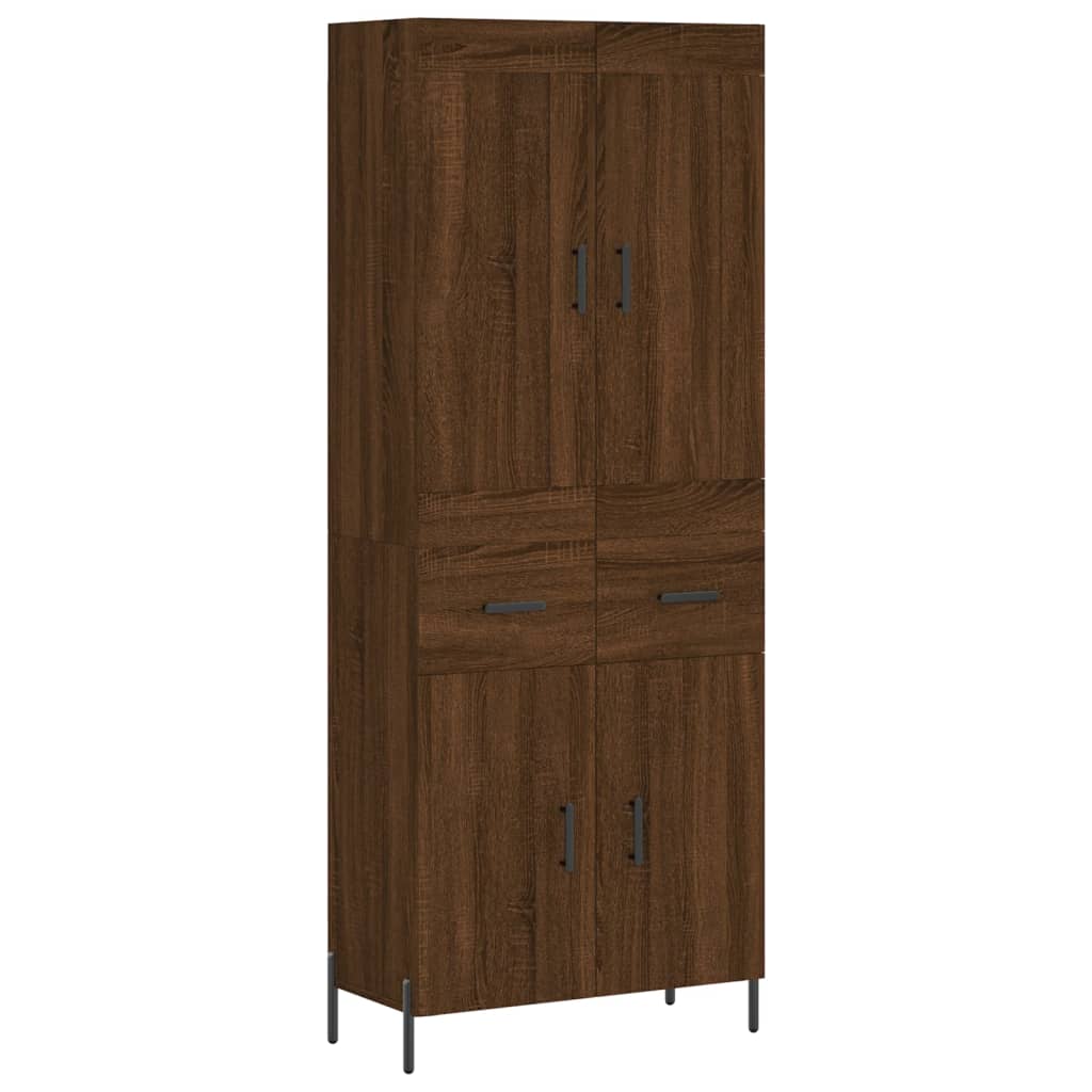 Image Buffet haut Chêne marron 69,5x34x180 cm Bois d'ingénierie | Xios Store SNC vidaXL Xios Store SNC