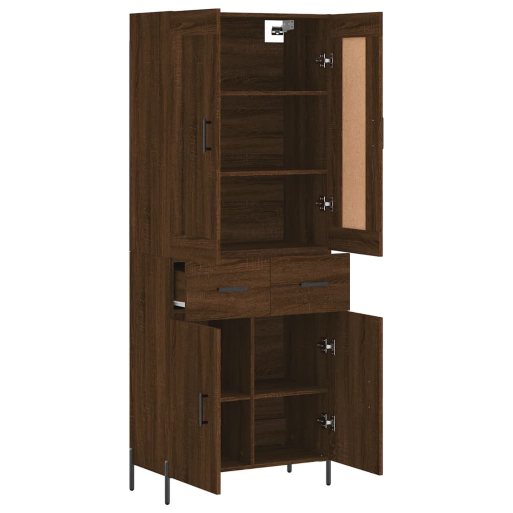 Image Buffet haut Chêne marron 69,5x34x180 cm Bois d'ingénierie | Xios Store SNC vidaXL Xios Store SNC