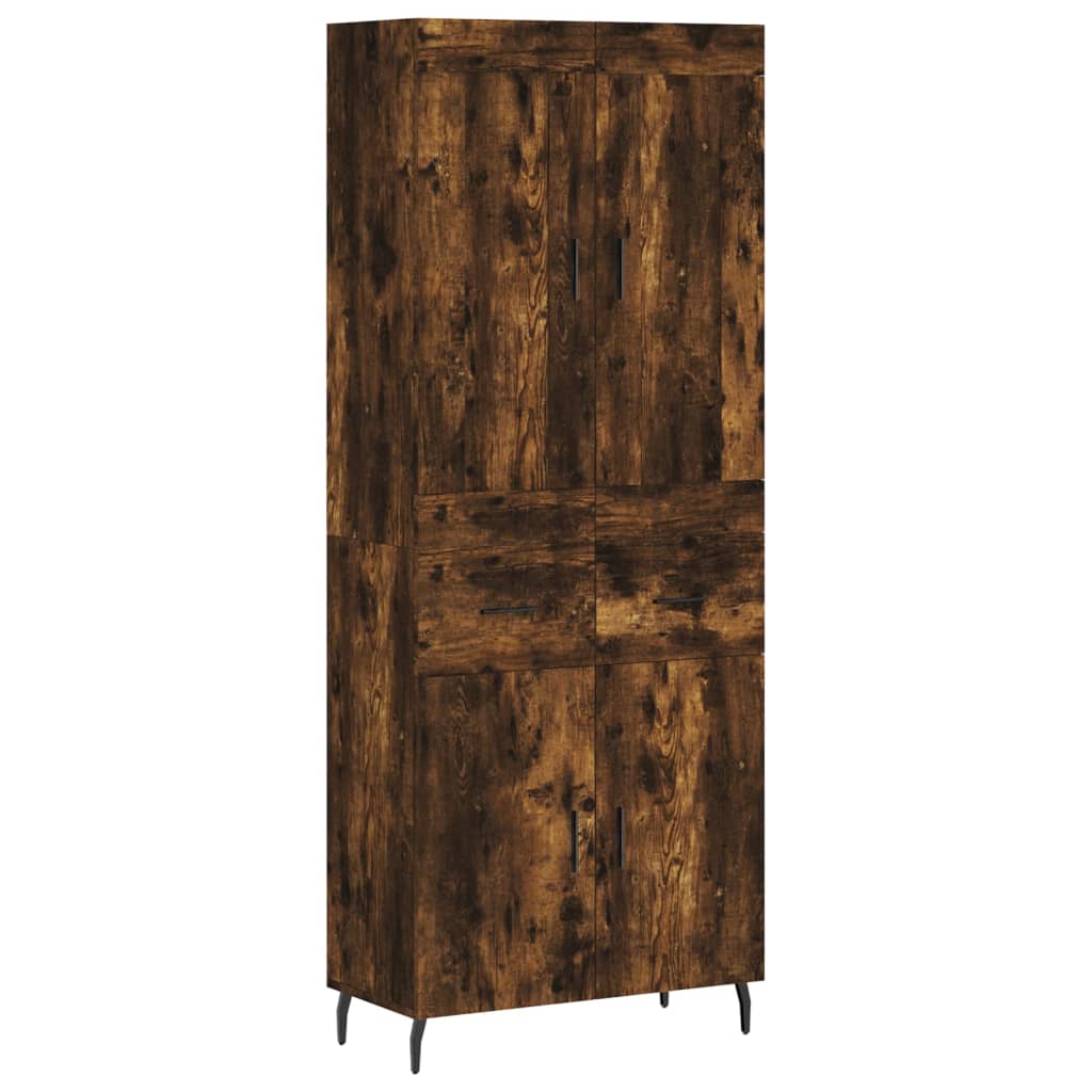 Image Buffet haut Chêne fumé 69,5x34x180 cm Bois d'ingénierie | Xios Store SNC vidaXL Xios Store SNC