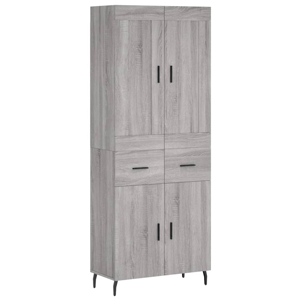 Image Buffet haut Sonoma gris 69,5x34x180 cm Bois d'ingénierie | Xios Store SNC vidaXL Xios Store SNC