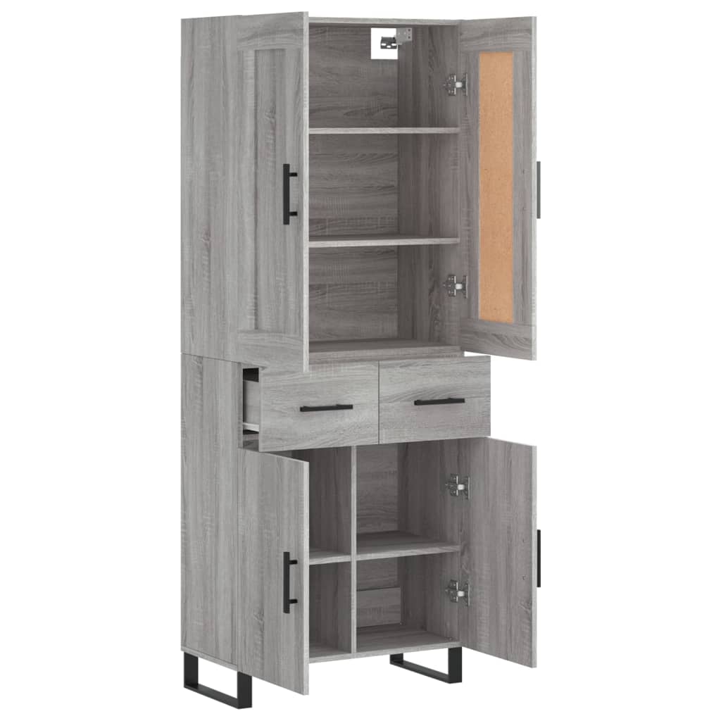 Image Buffet haut Sonoma gris 69,5x34x180 cm Bois d'ingénierie | Xios Store SNC vidaXL Xios Store SNC