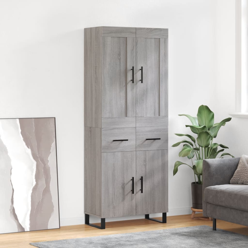 Image Buffet haut Sonoma gris 69,5x34x180 cm Bois d'ingénierie | Xios Store SNC vidaXL Xios Store SNC