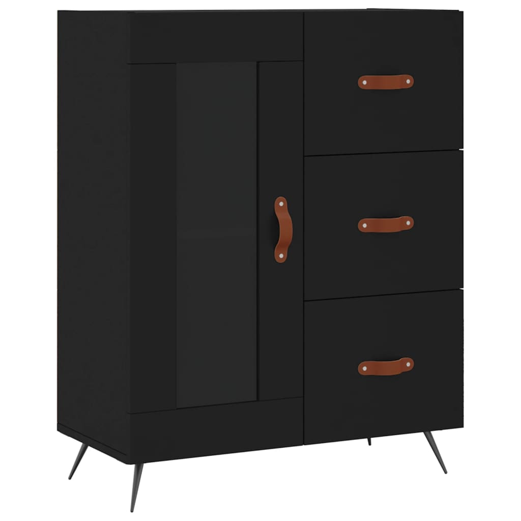 Image Buffet haut Noir 69,5x34x180 cm Bois d'ingénierie | Xios Store SNC vidaXL Xios Store SNC