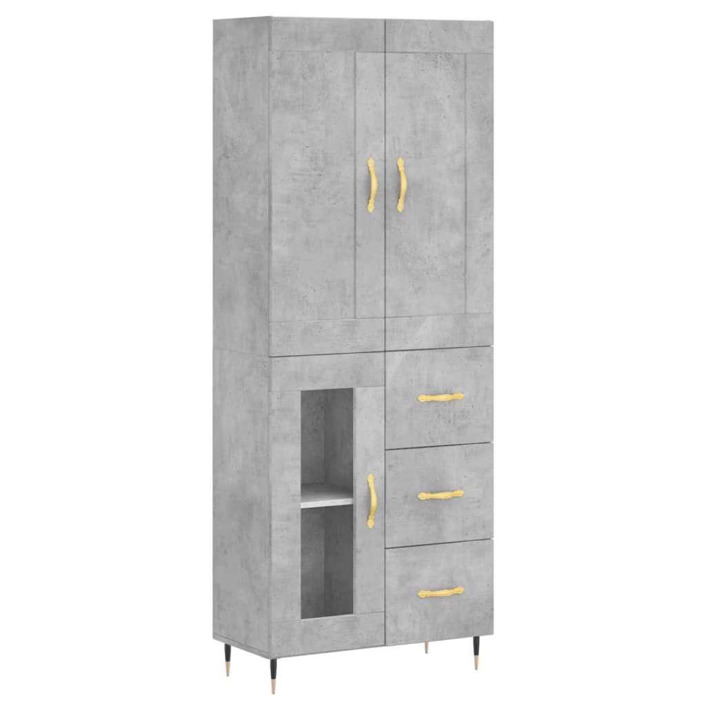 Image Buffet haut Gris béton 69,5x34x180 cm Bois d'ingénierie | Xios Store SNC vidaXL Xios Store SNC