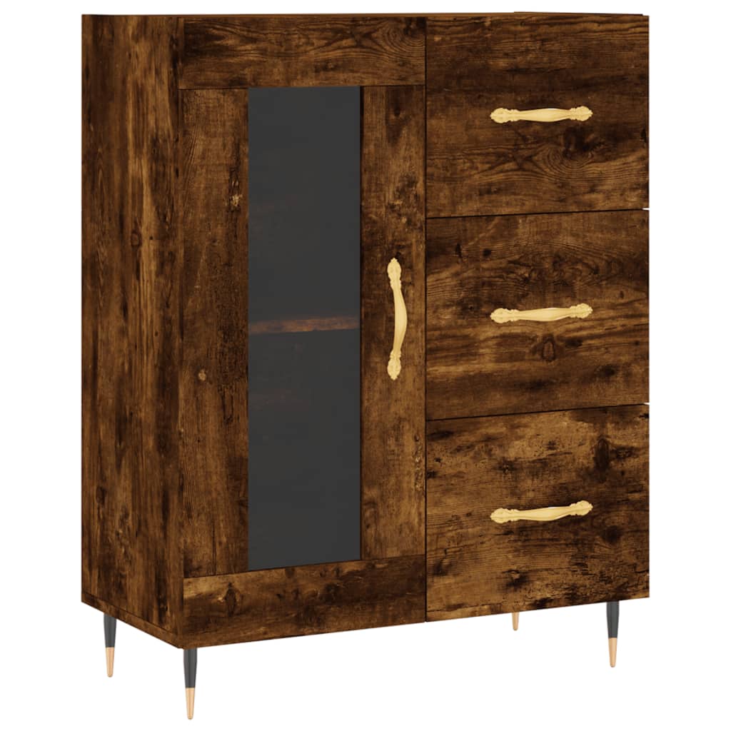 Image Buffet haut Chêne fumé 69,5x34x180 cm Bois d'ingénierie | Xios Store SNC vidaXL Xios Store SNC