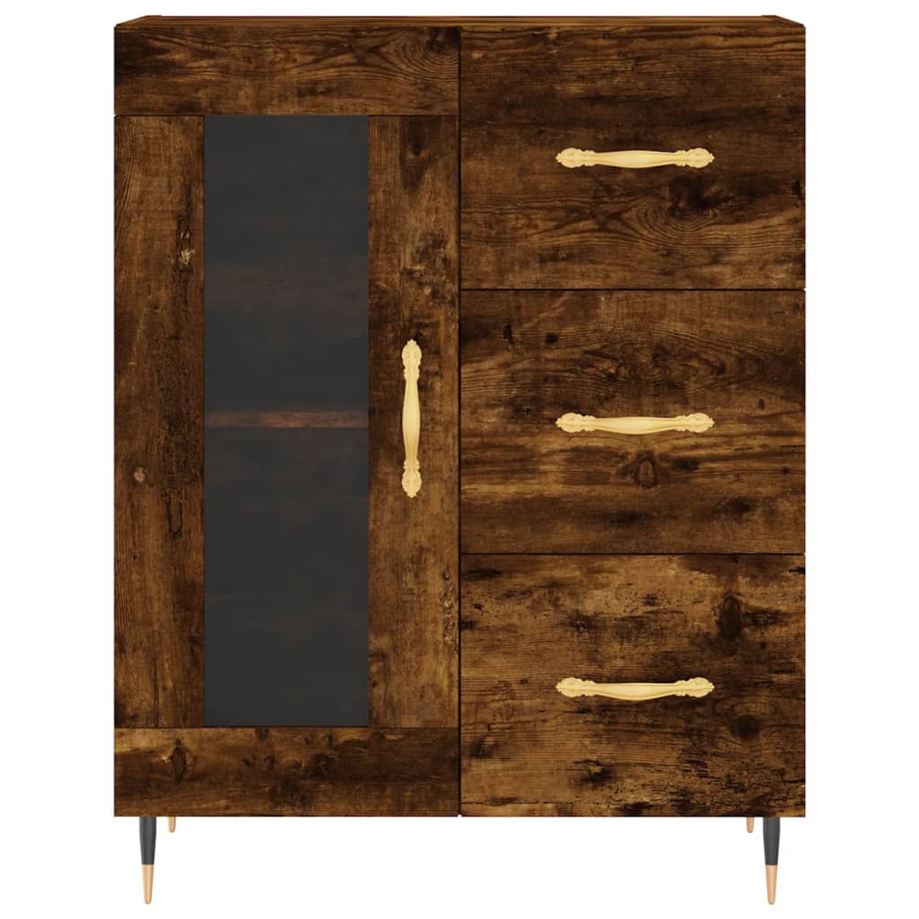 Image Buffet haut Chêne fumé 69,5x34x180 cm Bois d'ingénierie | Xios Store SNC vidaXL Xios Store SNC