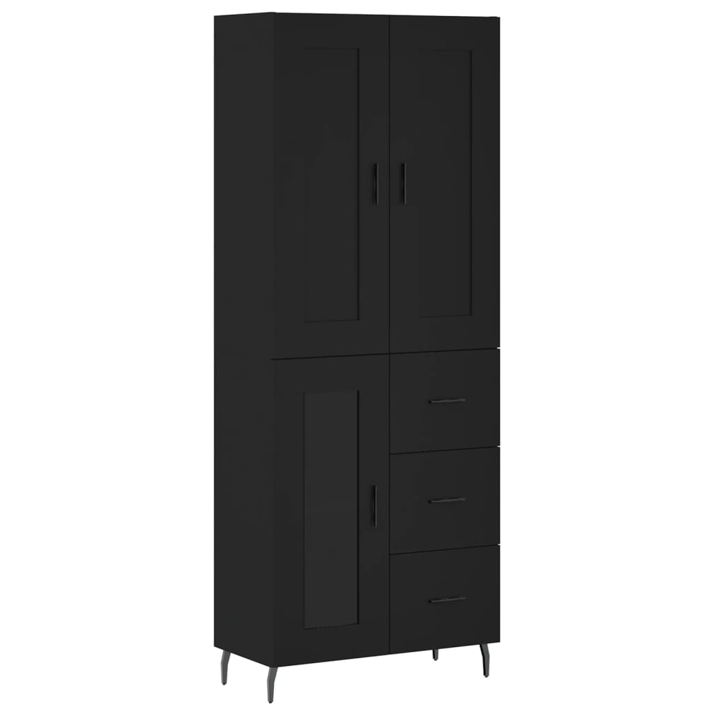 Image Buffet haut Noir 69,5x34x180 cm Bois d'ingénierie | Xios Store SNC vidaXL Xios Store SNC