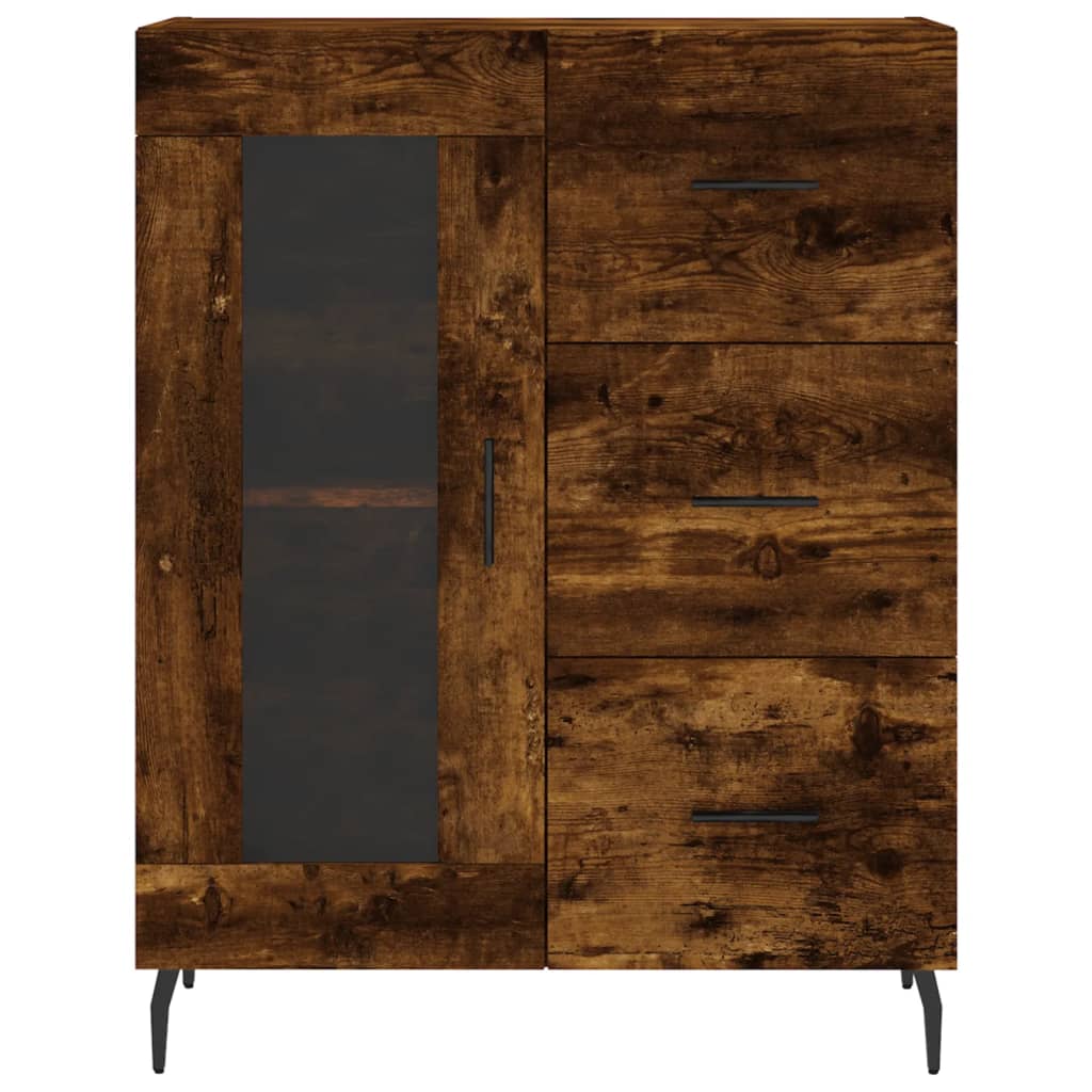 Image Buffet haut Chêne fumé 69,5x34x180 cm Bois d'ingénierie | Xios Store SNC vidaXL Xios Store SNC