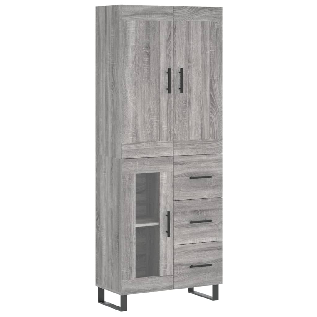 Image Buffet haut Sonoma gris 69,5x34x180 cm Bois d'ingénierie | Xios Store SNC vidaXL Xios Store SNC