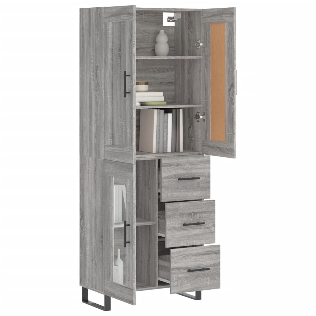 Image Buffet haut Sonoma gris 69,5x34x180 cm Bois d'ingénierie | Xios Store SNC vidaXL Xios Store SNC