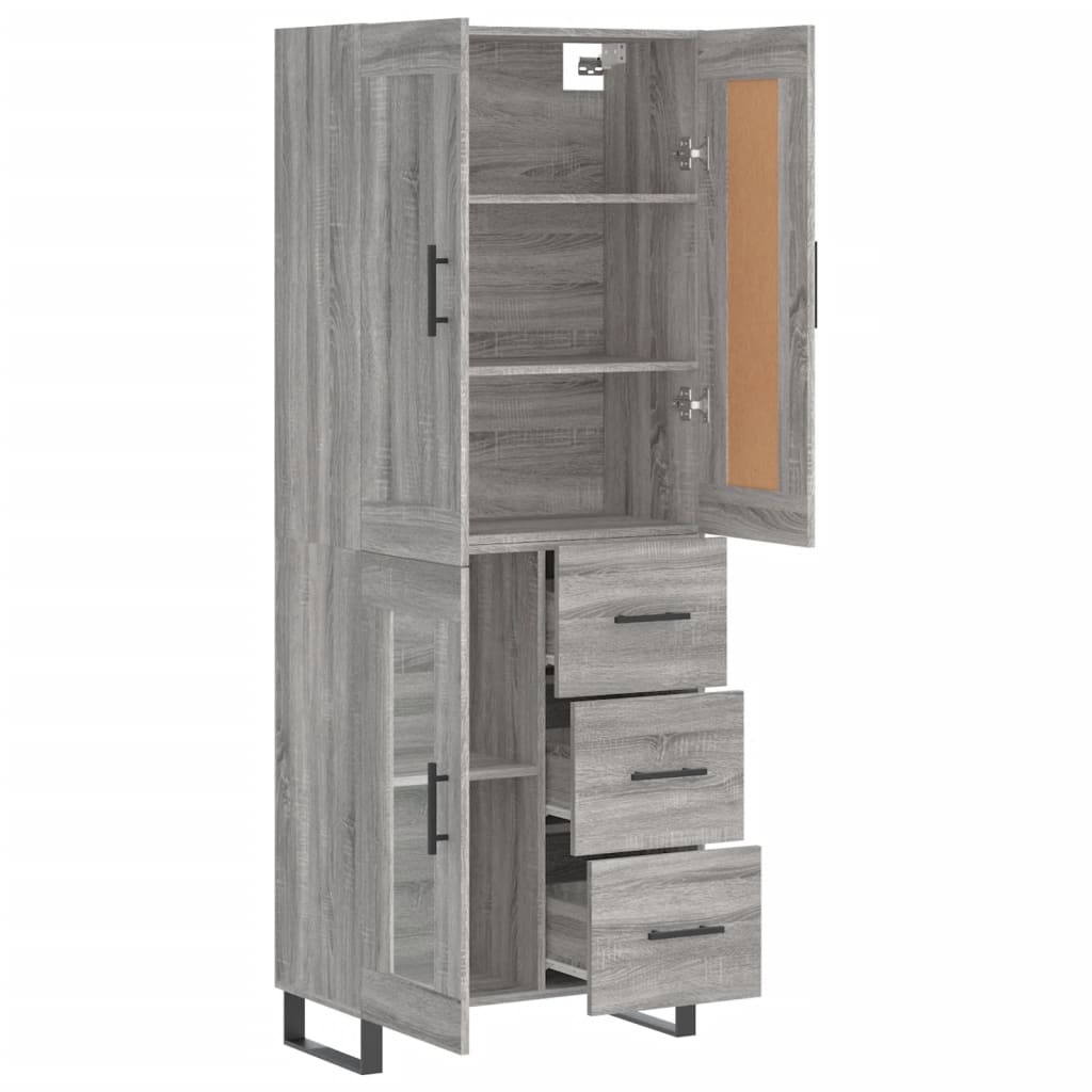 Image Buffet haut Sonoma gris 69,5x34x180 cm Bois d'ingénierie | Xios Store SNC vidaXL Xios Store SNC