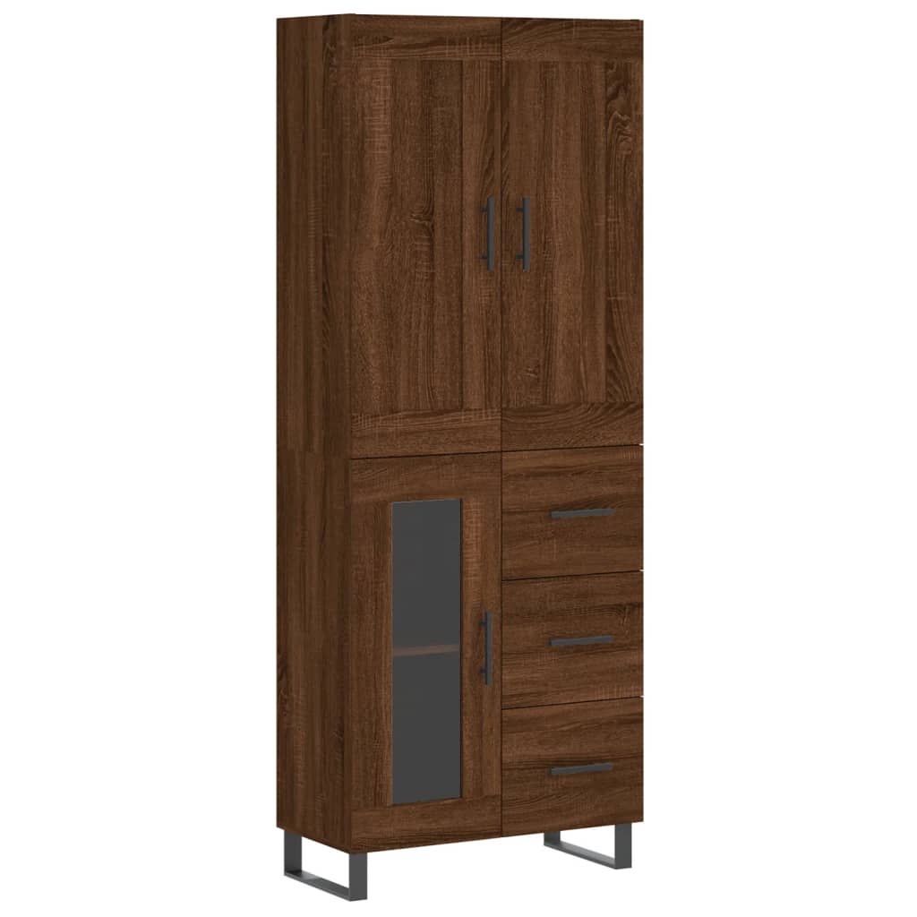 Image Buffet haut Chêne marron 69,5x34x180 cm Bois d'ingénierie | Xios Store SNC vidaXL Xios Store SNC