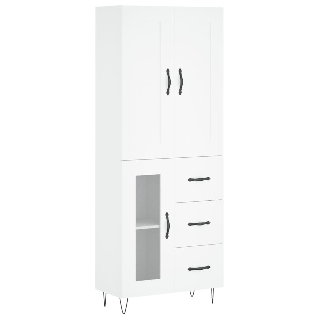 Image Buffet haut Blanc 69,5x34x180 cm Bois d'ingénierie | Xios Store SNC vidaXL Xios Store SNC