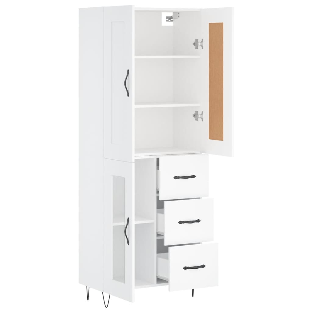 Image Buffet haut Blanc 69,5x34x180 cm Bois d'ingénierie | Xios Store SNC vidaXL Xios Store SNC