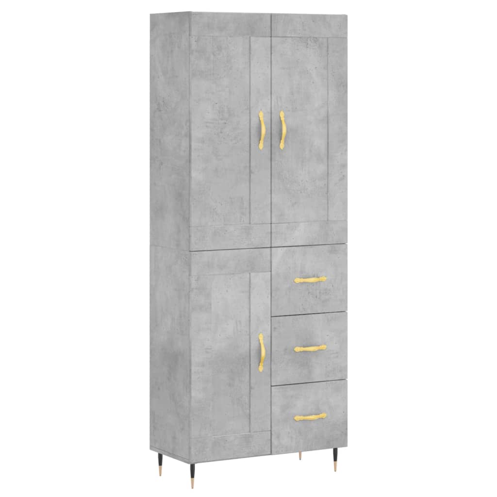 Image Buffet haut Gris béton 69,5x34x180 cm Bois d'ingénierie | Xios Store SNC vidaXL Xios Store SNC