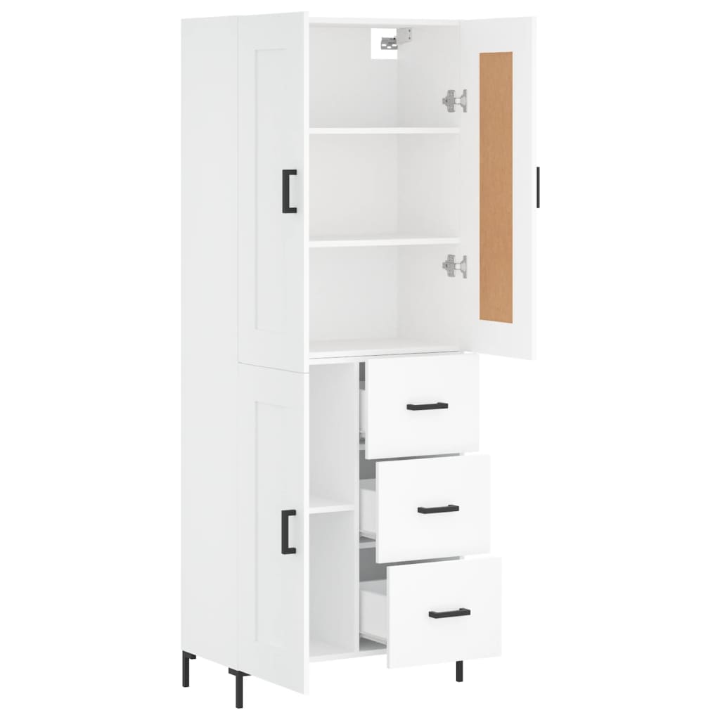 Image Buffet haut Blanc 69,5x34x180 cm Bois d'ingénierie | Xios Store SNC vidaXL Xios Store SNC