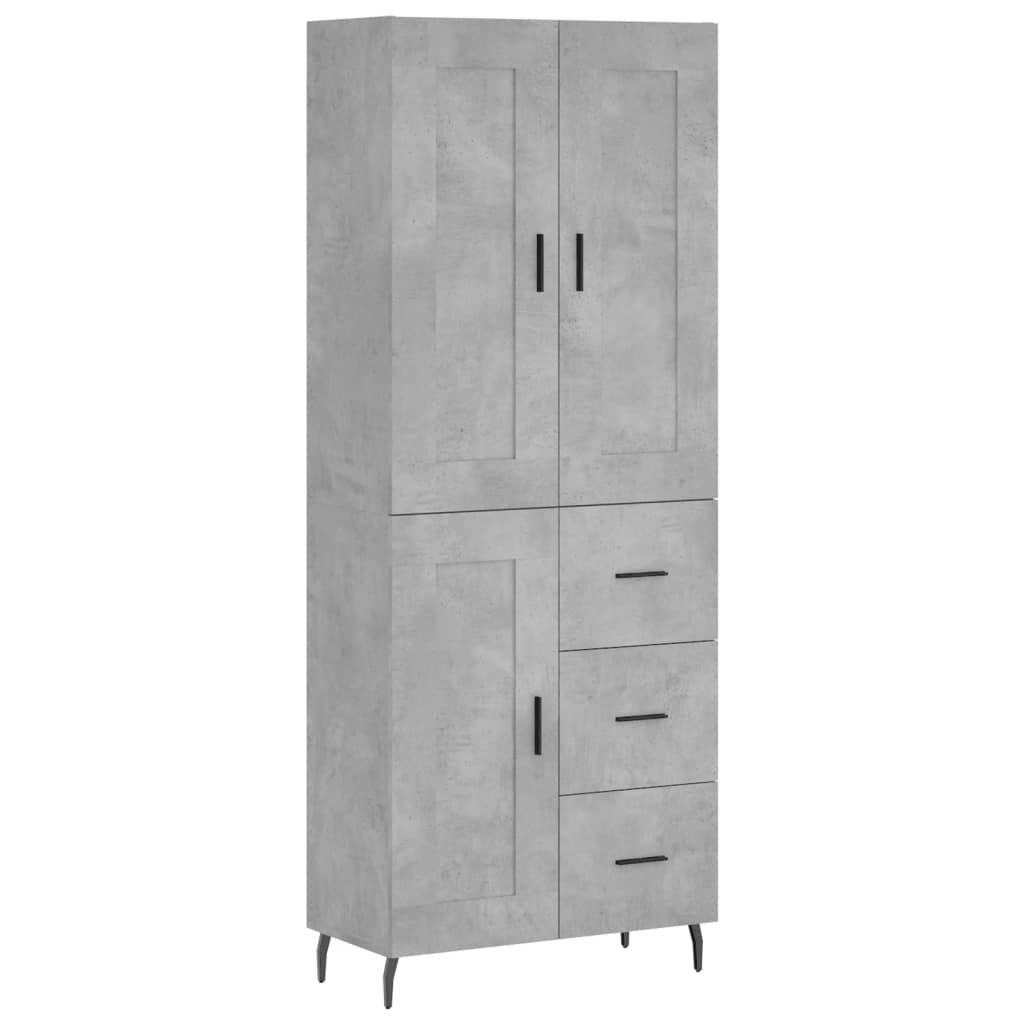 Image Buffet haut Gris béton 69,5x34x180 cm Bois d'ingénierie | Xios Store SNC vidaXL Xios Store SNC