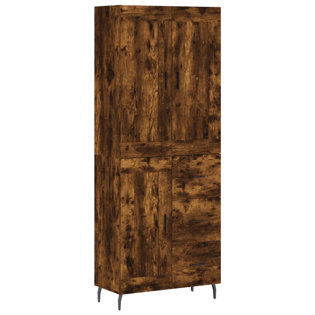 Image Buffet haut Chêne fumé 69,5x34x180 cm Bois d'ingénierie | Xios Store SNC vidaXL Xios Store SNC