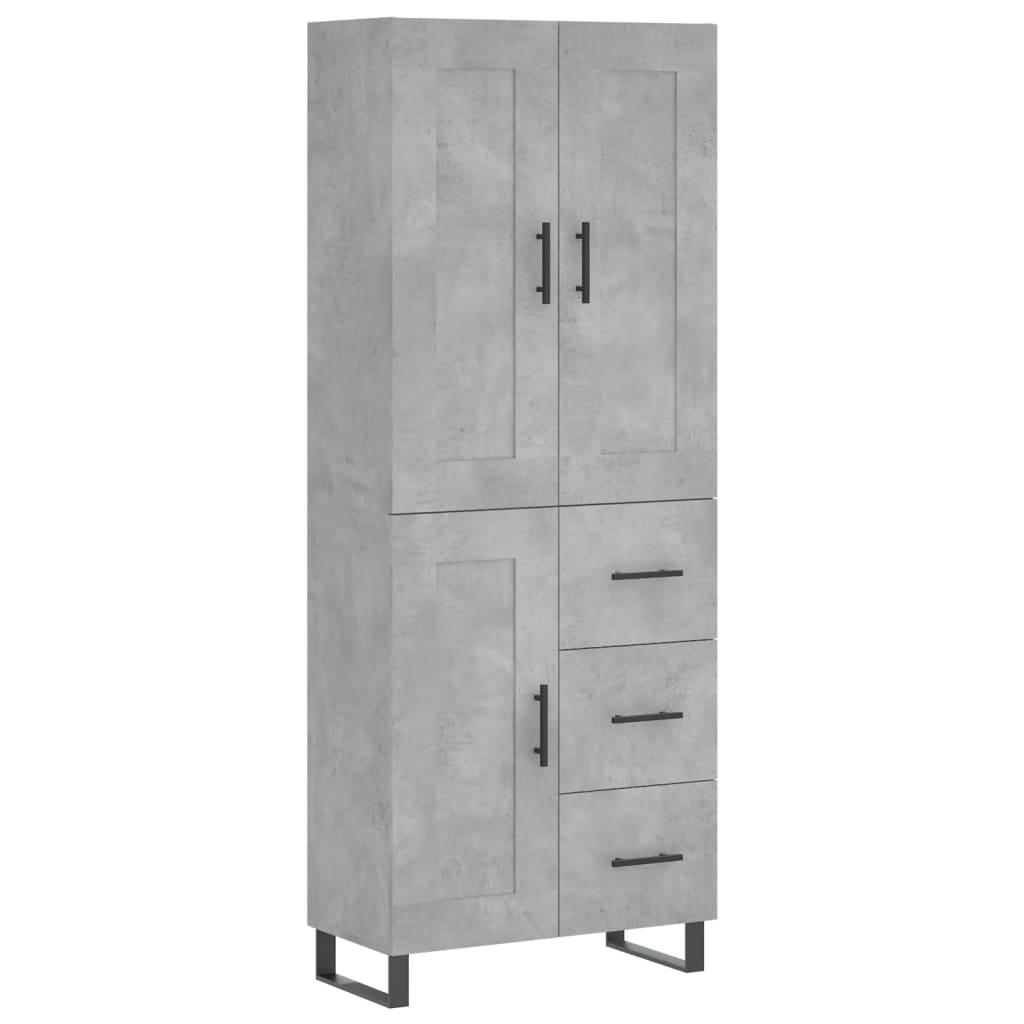 Image Buffet haut Gris béton 69,5x34x180 cm Bois d'ingénierie | Xios Store SNC vidaXL Xios Store SNC