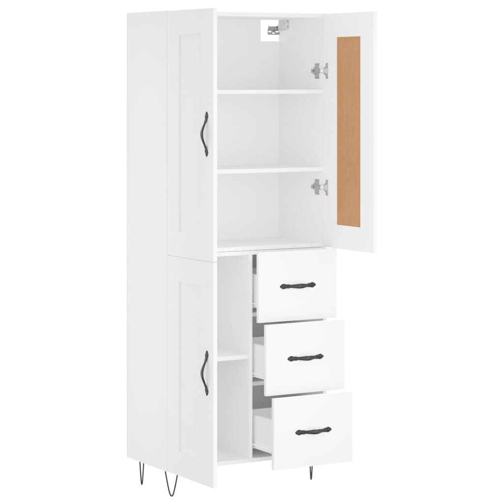 Image Buffet haut Blanc 69,5x34x180 cm Bois d'ingénierie | Xios Store SNC vidaXL Xios Store SNC