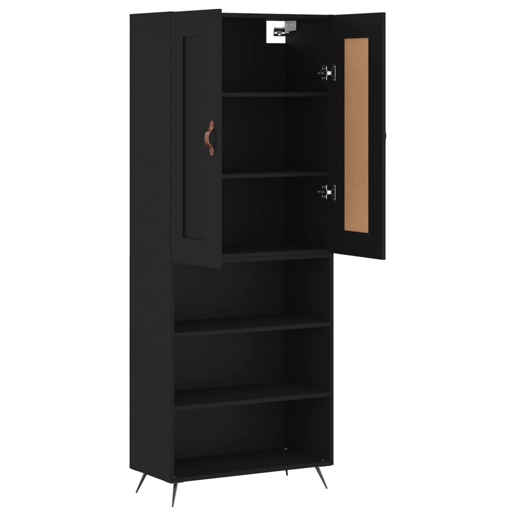 Image Buffet haut Noir 69,5x34x180 cm Bois d'ingénierie | Xios Store SNC vidaXL Xios Store SNC