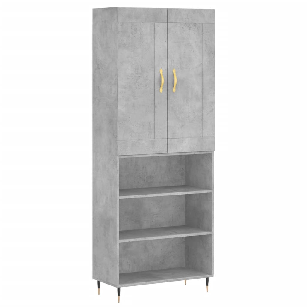 Image Buffet haut Gris béton 69,5x34x180 cm Bois d'ingénierie | Xios Store SNC vidaXL Xios Store SNC