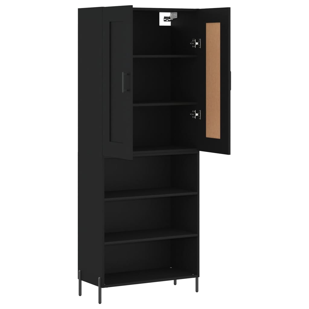 Image Buffet haut Noir 69,5x34x180 cm Bois d'ingénierie | Xios Store SNC vidaXL Xios Store SNC