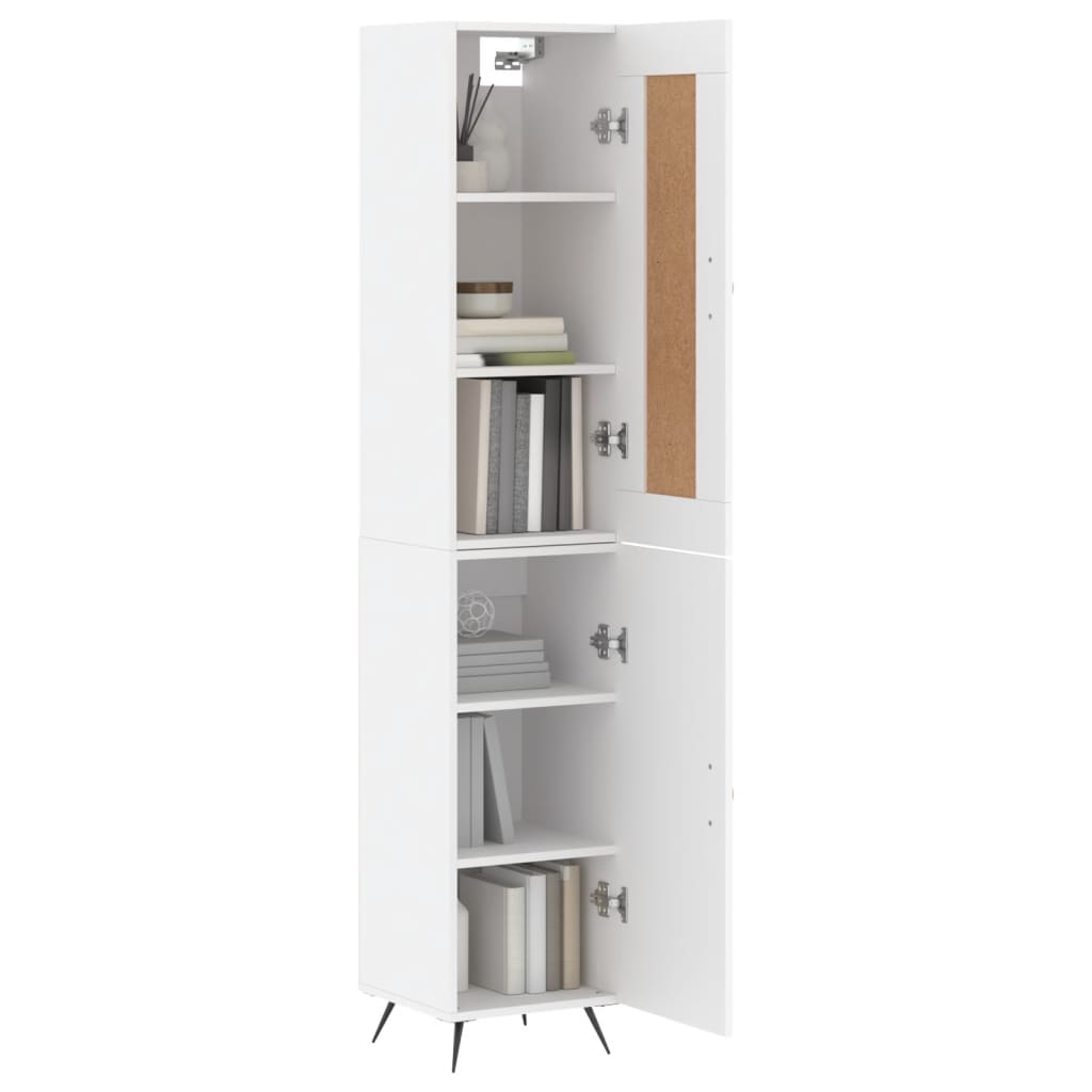 Image Buffet haut Blanc 34,5x34x180 cm Bois d'ingénierie | Xios Store SNC vidaXL Xios Store SNC