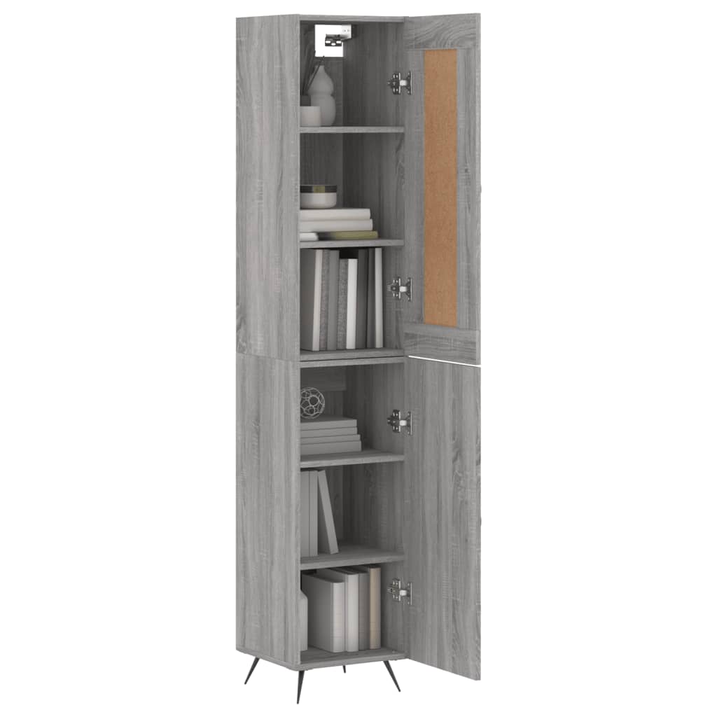 Image Buffet haut Sonoma gris 34,5x34x180 cm Bois d'ingénierie | Xios Store SNC vidaXL Xios Store SNC