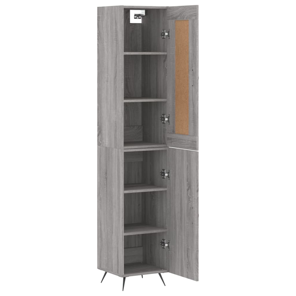 Image Buffet haut Sonoma gris 34,5x34x180 cm Bois d'ingénierie | Xios Store SNC vidaXL Xios Store SNC