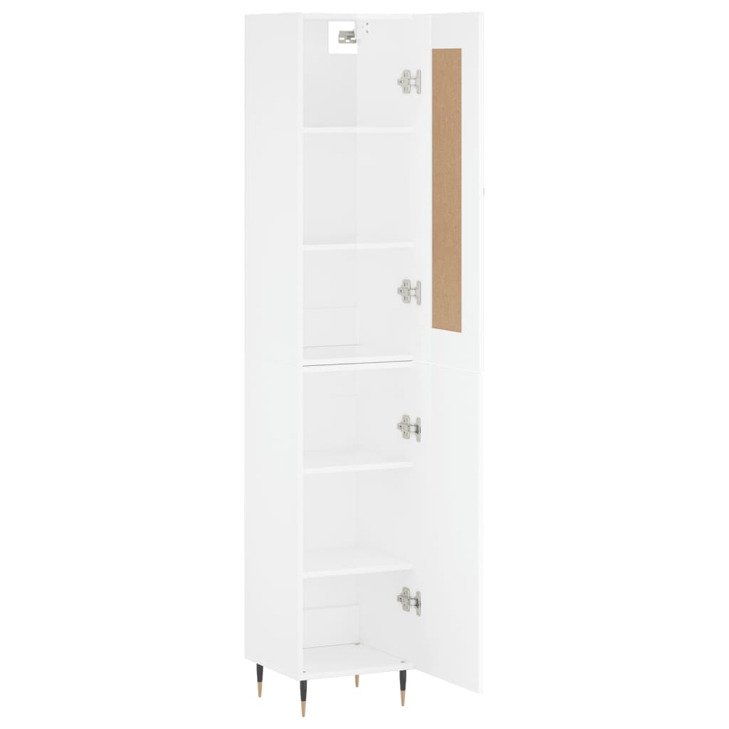 Image Buffet haut Blanc brillant 34,5x34x180 cm Bois d'ingénierie | Xios Store SNC vidaXL Xios Store SNC