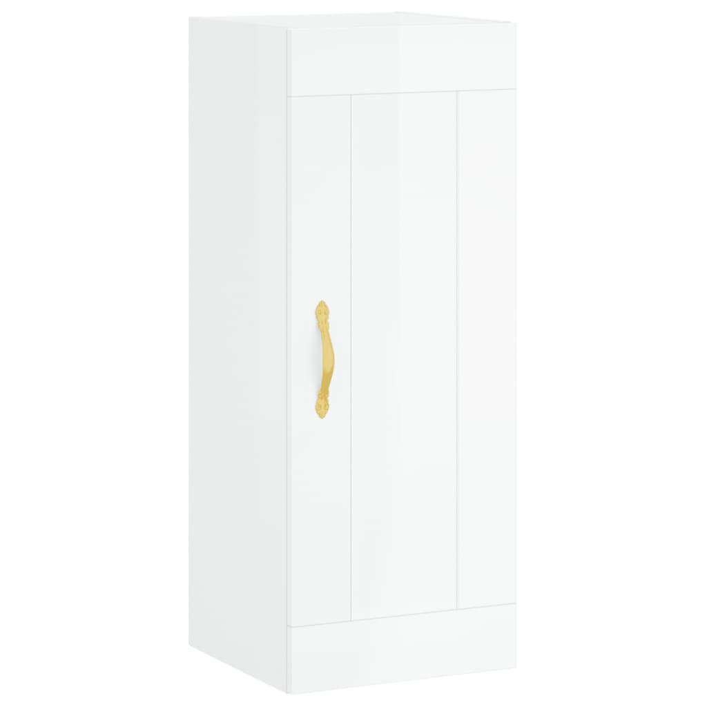 Image Buffet haut Blanc brillant 34,5x34x180 cm Bois d'ingénierie | Xios Store SNC vidaXL Xios Store SNC