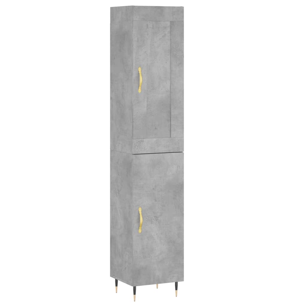 Image Buffet haut Gris béton 34,5x34x180 cm Bois d'ingénierie | Xios Store SNC vidaXL Xios Store SNC