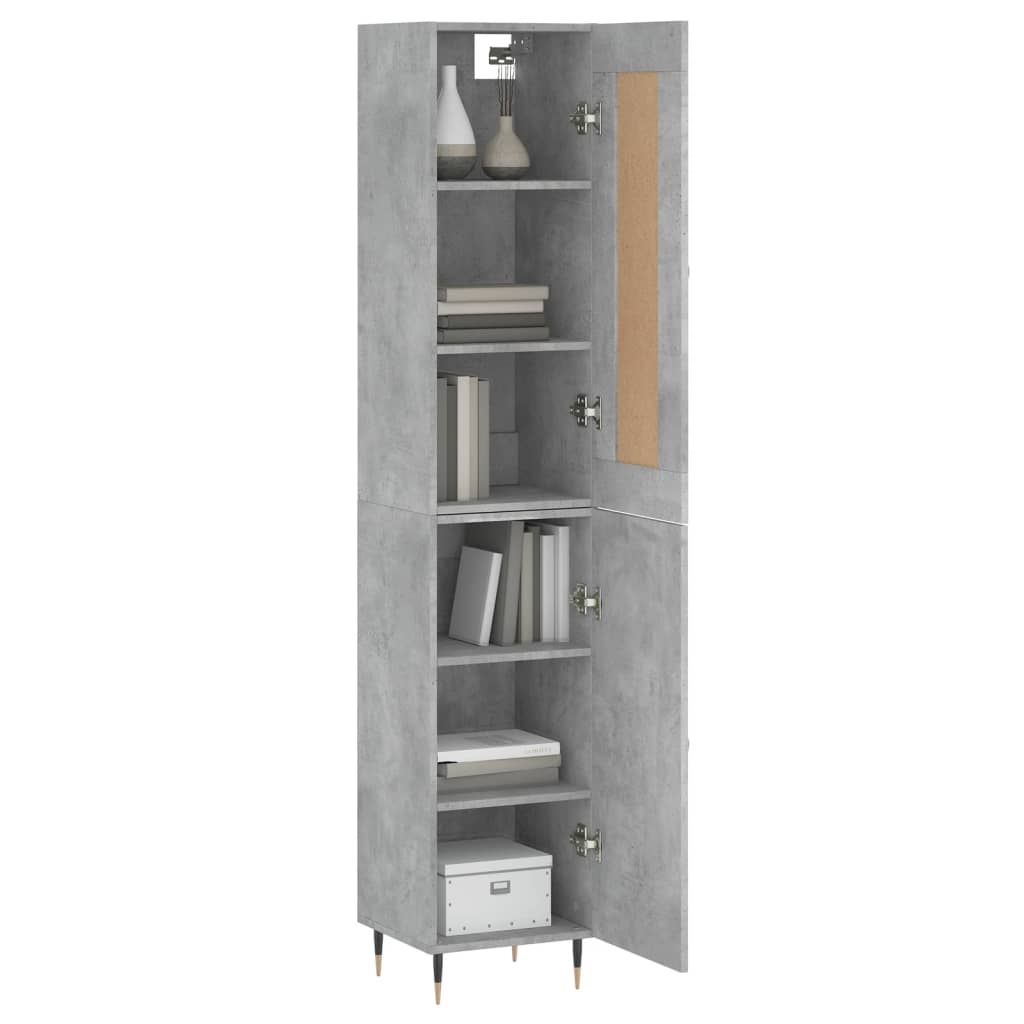 Image Buffet haut Gris béton 34,5x34x180 cm Bois d'ingénierie | Xios Store SNC vidaXL Xios Store SNC