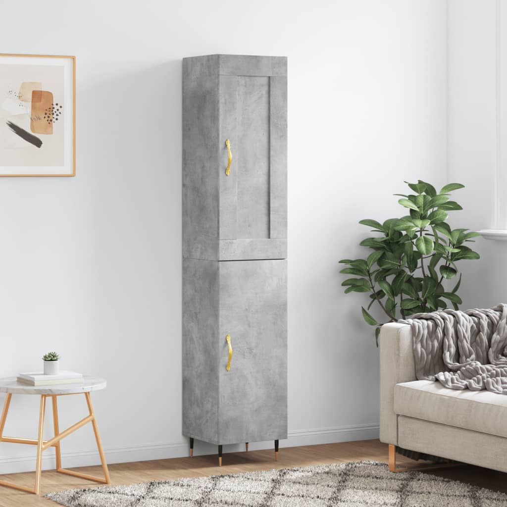 Image Buffet haut Gris béton 34,5x34x180 cm Bois d'ingénierie | Xios Store SNC vidaXL Xios Store SNC