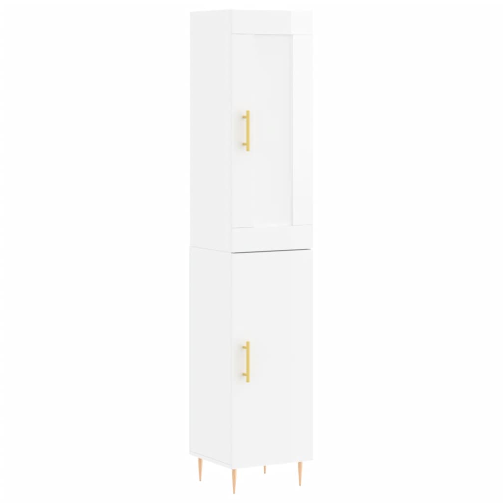 Image Buffet haut Blanc brillant 34,5x34x180 cm Bois d'ingénierie | Xios Store SNC vidaXL Xios Store SNC