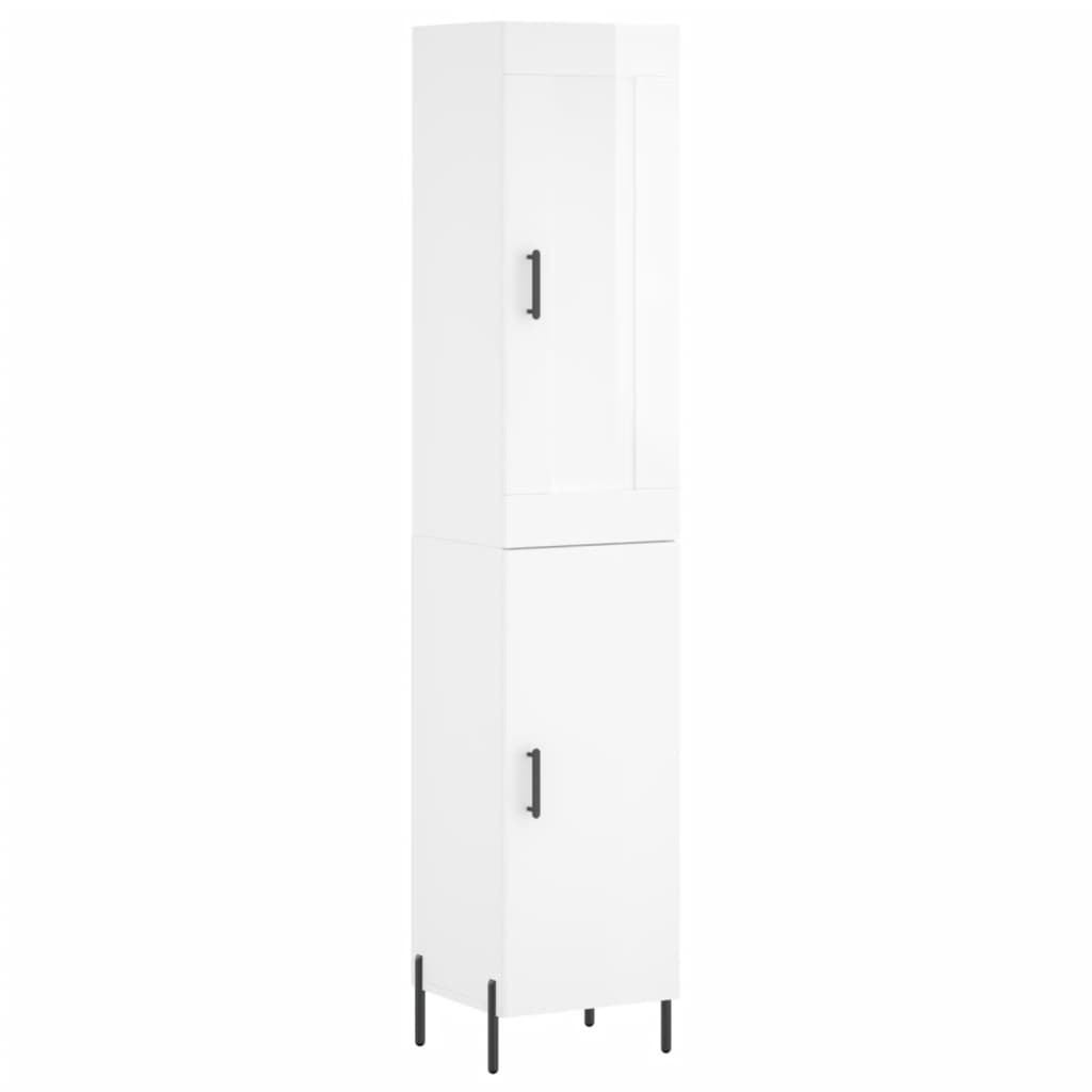 Image Buffet haut Blanc brillant 34,5x34x180 cm Bois d'ingénierie | Xios Store SNC vidaXL Xios Store SNC