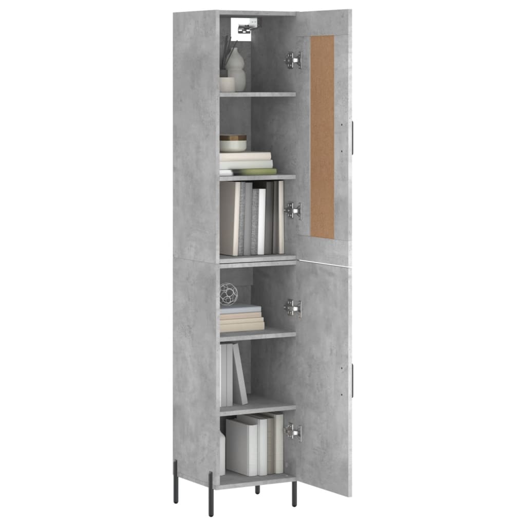 Image Buffet haut Gris béton 34,5x34x180 cm Bois d'ingénierie | Xios Store SNC vidaXL Xios Store SNC