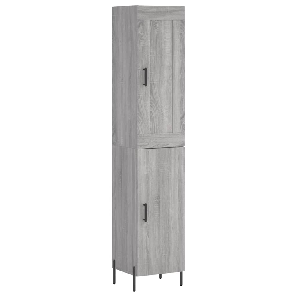 Image Buffet haut Sonoma gris 34,5x34x180 cm Bois d'ingénierie | Xios Store SNC vidaXL Xios Store SNC