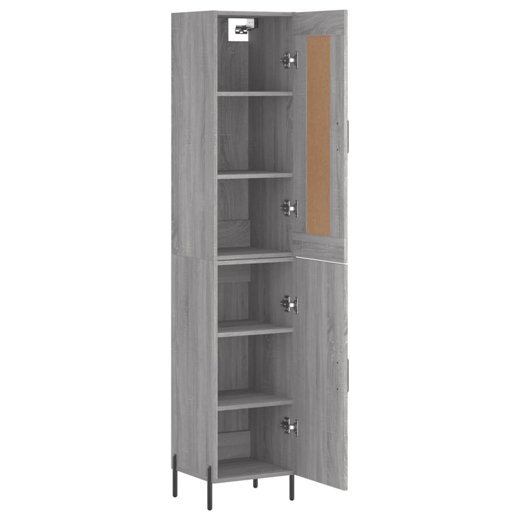 Image Buffet haut Sonoma gris 34,5x34x180 cm Bois d'ingénierie | Xios Store SNC vidaXL Xios Store SNC