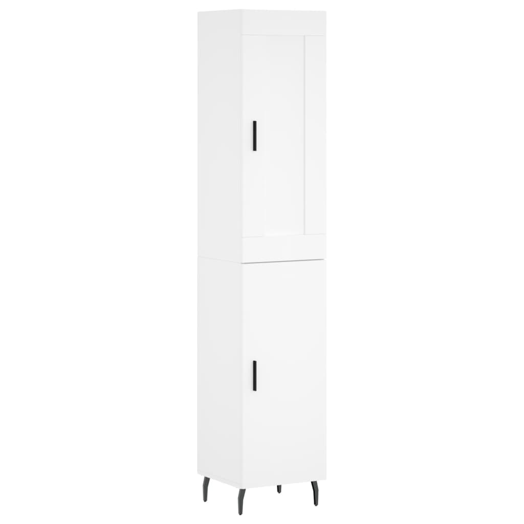 Image Buffet haut Blanc 34,5x34x180 cm Bois d'ingénierie | Xios Store SNC vidaXL Xios Store SNC