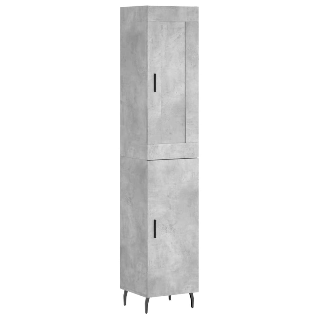 Image Buffet haut Gris béton 34,5x34x180 cm Bois d'ingénierie | Xios Store SNC vidaXL Xios Store SNC