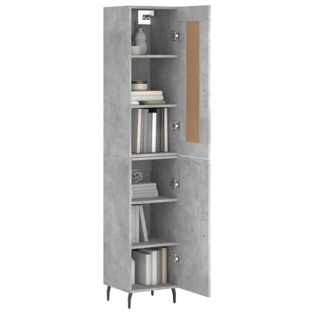 Image Buffet haut Gris béton 34,5x34x180 cm Bois d'ingénierie | Xios Store SNC vidaXL Xios Store SNC