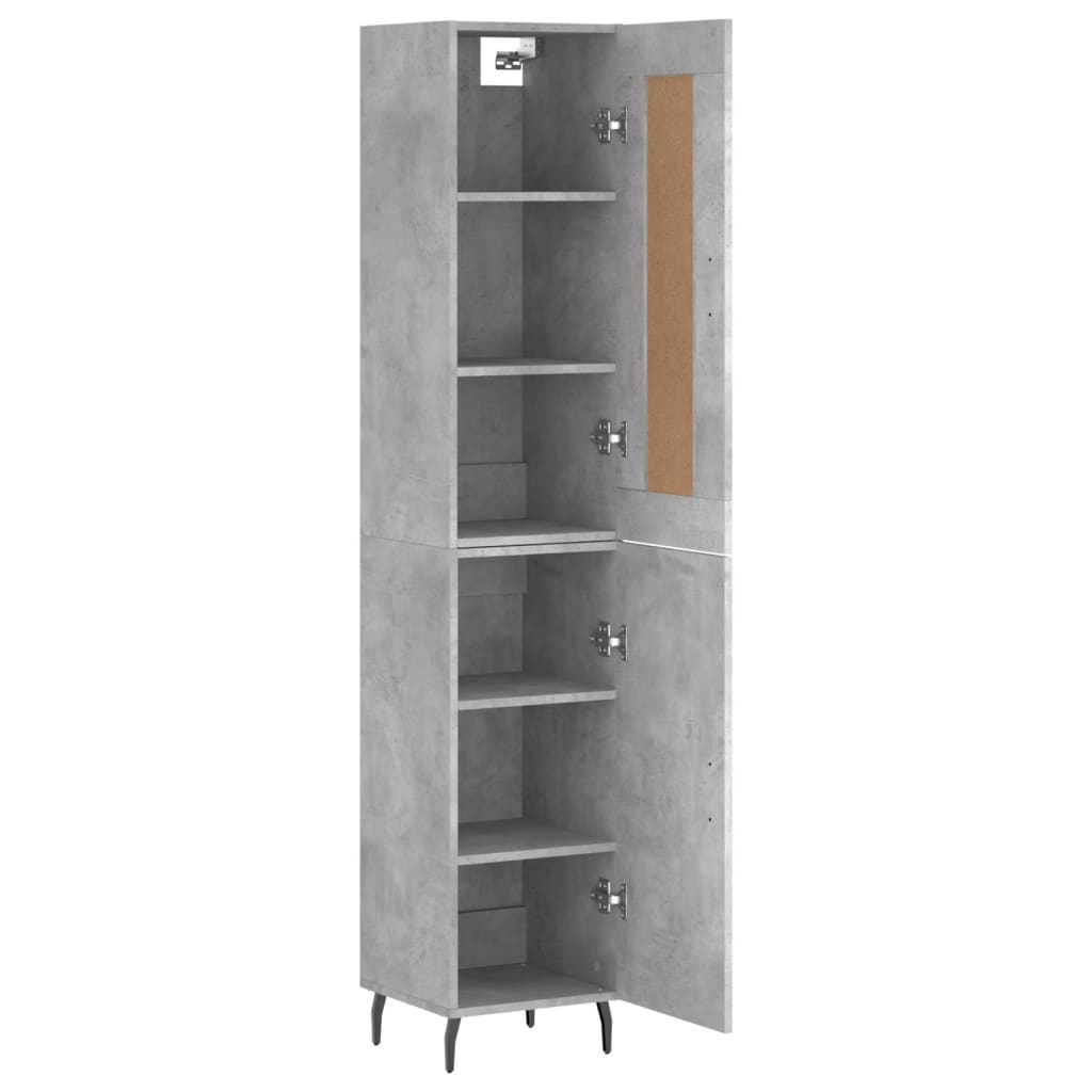 Image Buffet haut Gris béton 34,5x34x180 cm Bois d'ingénierie | Xios Store SNC vidaXL Xios Store SNC