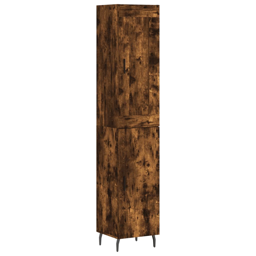 Image Buffet haut Chêne fumé 34,5x34x180 cm Bois d'ingénierie | Xios Store SNC vidaXL Xios Store SNC