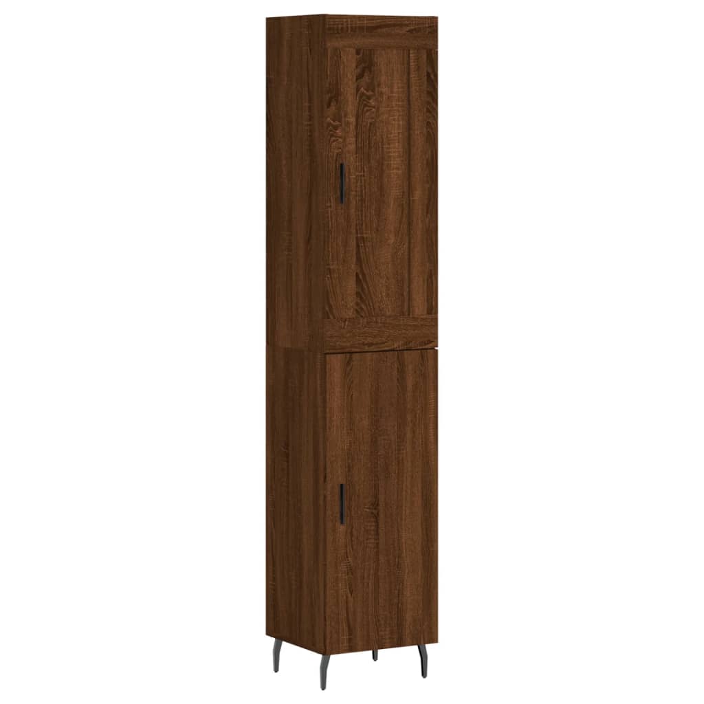 Image Buffet haut Chêne marron 34,5x34x180 cm Bois d'ingénierie | Xios Store SNC vidaXL Xios Store SNC