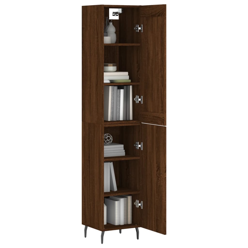 Image Buffet haut Chêne marron 34,5x34x180 cm Bois d'ingénierie | Xios Store SNC vidaXL Xios Store SNC