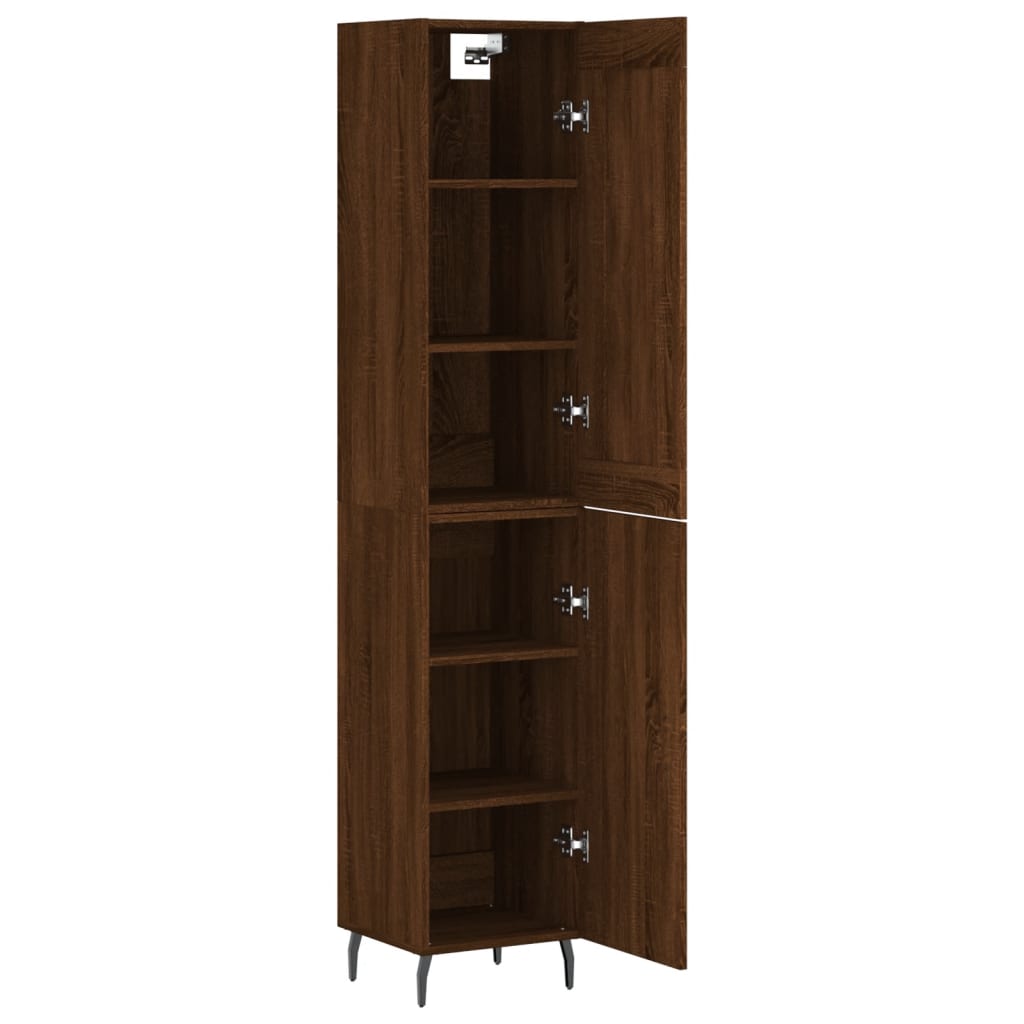 Image Buffet haut Chêne marron 34,5x34x180 cm Bois d'ingénierie | Xios Store SNC vidaXL Xios Store SNC