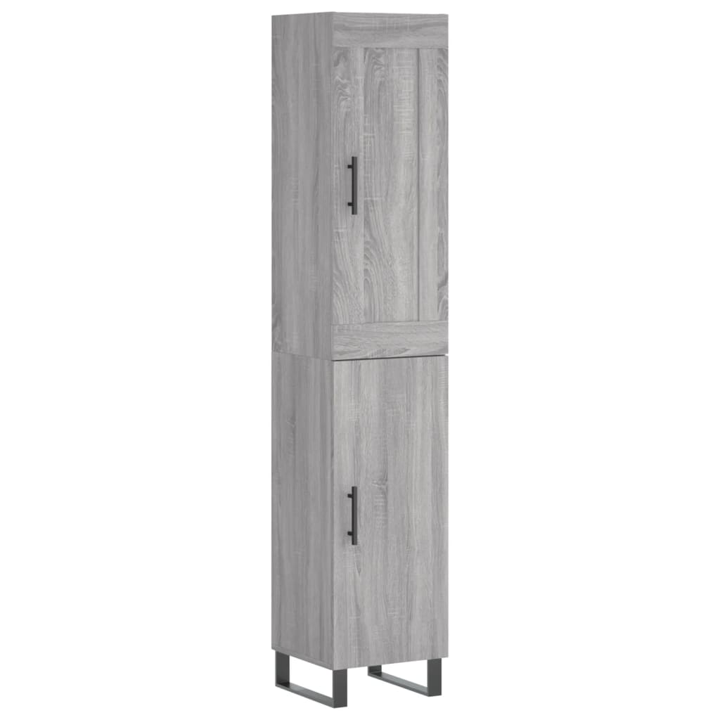 Image Buffet haut Sonoma gris 34,5x34x180 cm Bois d'ingénierie | Xios Store SNC vidaXL Xios Store SNC